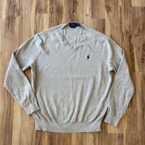 Men's Polo Ralph Lauren Sweater, Oatmeal, Size L, EUC